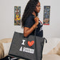 BLK/RED I LOVE A GODDESS TOTE BAG
